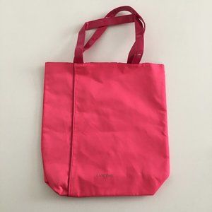 LANCOME NEW Pink Tote/Shoulder Bag Canvas Rectangular Shape Fully Lined